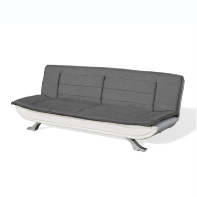 Ξυλάνθρακα σχηματισμένο τούφες 3 Seater υφάσματος άσπρο κρεβάτι καναπέδων Faux δέρμα με τα πόδια χρωμίου