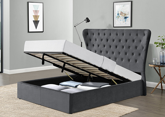 Υψηλό σχηματισμένο τούφες Headboard κρεβάτι αποθήκευσης βελούδου