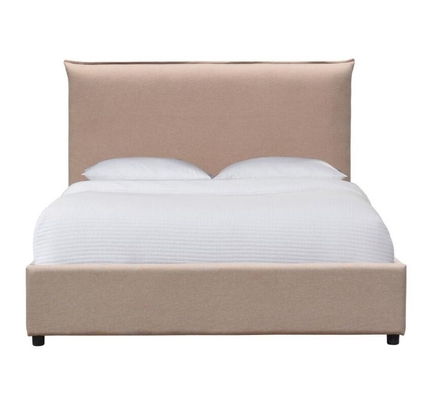 Υλικό άνετο υψηλό Headboard υφάσματος αφρού κοντραπλακέ πλαισίων κρεβατιών βασιλιάδων επικαλυμμένο μέγεθος