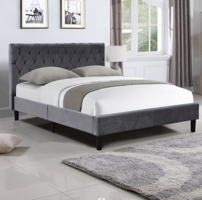 Δίδυμο επικαλυμμένο μέγεθος Headboard κουμπιών κρεβατιών σχηματισμένο τούφες πλαίσιο υλικό υφάσματος αφρού κοντραπλακέ
