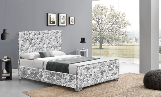 Headboard μεγέθους πλαισίων κρεβατιών υφάσματος βελούδου κόκκινου κρασιού διπλό ξύλινο υψηλό κρεβάτι