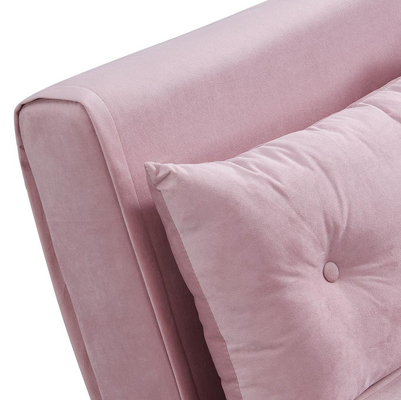 Τρι πτυσσόμενο επικαλυμμένο Trundle Daybed 2 ρόδινη έδρα κρεβατιών καναπέδων βελούδου Seater