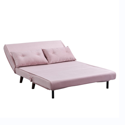 Τρι πτυσσόμενο επικαλυμμένο Trundle Daybed 2 ρόδινη έδρα κρεβατιών καναπέδων βελούδου Seater