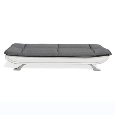 Ξυλάνθρακα σχηματισμένο τούφες 3 Seater υφάσματος άσπρο κρεβάτι καναπέδων Faux δέρμα με τα πόδια χρωμίου