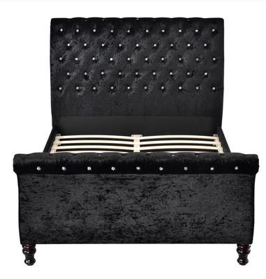 Κεφαλάρι κρεβατιού King Size σε στυλ Chesterfield με ταπετσαρία με κουμπιά