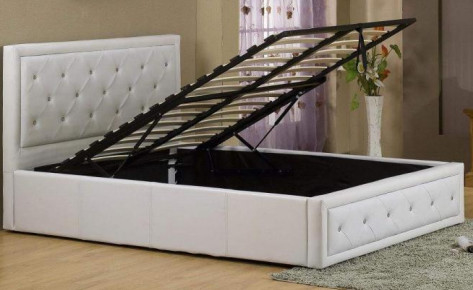 Headboard φυσικού μεγέθους υψηλοί κατασκευαστές κρεβατιών δέρματος κρεβατιών αποθήκευσης ανελκυστήρων αερίου