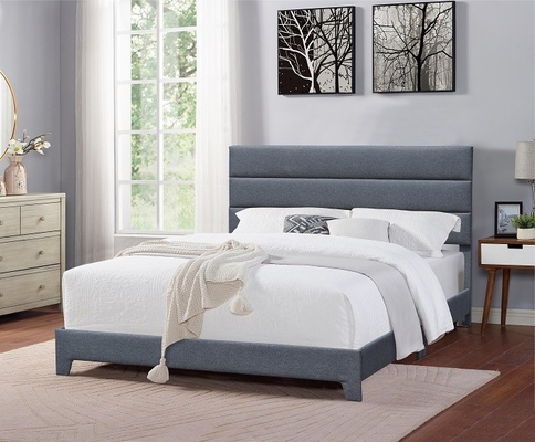 Γκρίζο επικαλυμμένο υψηλό Headboard λινού φυσικού μεγέθους κατασκευαστών κρεβατιών