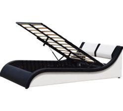 Headboard δέρματος Faux ανελκυστήρων αέρα σύγχρονο καμμμένο κρεβάτι κρεβάτι αποθήκευσης