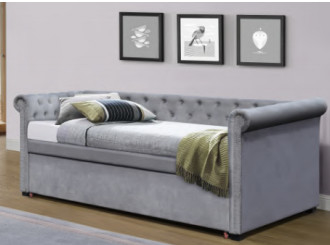 Γκρίζο χρώμα πολυσύνθετο επικαλυμμένο Trundle Daybed με την αποθήκευση