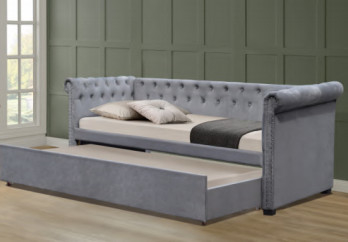 Γκρίζο χρώμα πολυσύνθετο επικαλυμμένο Trundle Daybed με την αποθήκευση