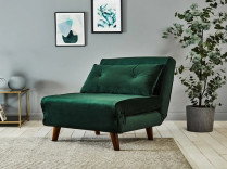 Τρι πτυσσόμενη επικαλυμμένη Malachite Daybed πράσινη έδρα κρεβατιών καναπέδων βελούδου