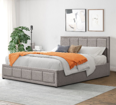 Το διπλό μέγεθος 4ft6 επικάλυψε το σύγχρονο Headboard πλαισίων κρεβατιών ανελκυστήρα επάνω στην αποθήκευση