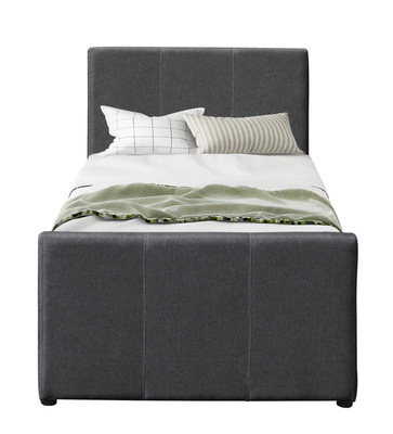 Σκοτεινό γκρίζο πλαίσιο Daybed λινού ξύλινο δίδυμο με με δυνατότητα επέκτασης Trundle για την κρεβατοκάμαρα