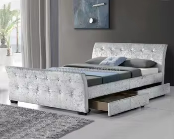 Κουκούφιο ή ύφασμα Tufted αποθηκευτικό κρεβάτι με πολλαπλές επιλογές χρώματος