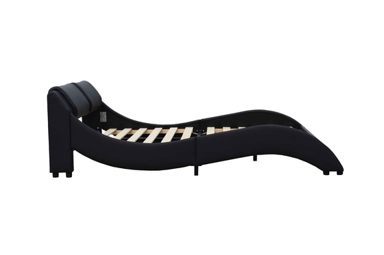 Βασίλισσα Size Upholstery Plywood Bed πλαίσιο ένα χαρτοκιβώτιο που συσκευάζει το μαύρο δέρμα