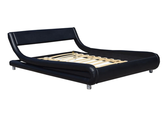 Μαύρο Headboard πλαισίων κρεβατιών δέρματος Faux Headboard βασιλιάδων ενιαίο κυρτό πλαίσιο κρεβατιών