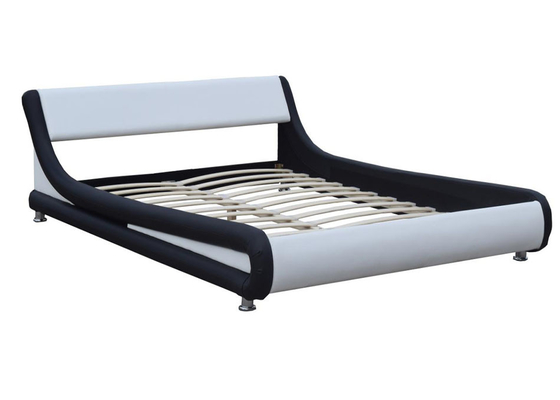 Μαύρο Headboard πλαισίων κρεβατιών δέρματος Faux Headboard βασιλιάδων ενιαίο κυρτό πλαίσιο κρεβατιών