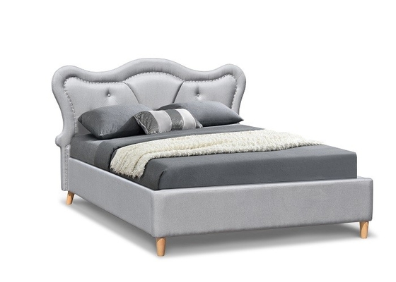 Το επικαλυμμένο παιδιά κρεβάτι Nailhead τακτοποιεί γκρίζο σχηματισμένο τούφες κουμπί καμμμένο Headboard λινού