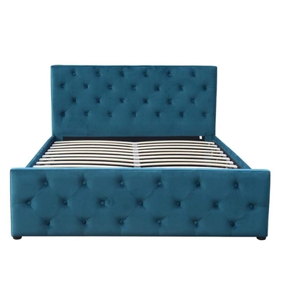 Headboard σχηματισμένος τούφες Footboard ανελκυστήρας αερίου μεγέθους βασιλιάδων κουμπιών υφάσματος κρεβατιών αποθήκευσης