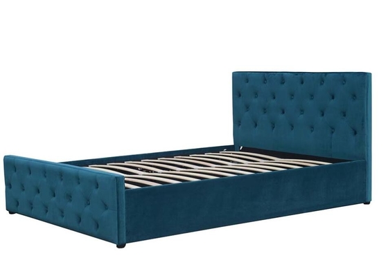 Headboard σχηματισμένος τούφες Footboard ανελκυστήρας αερίου μεγέθους βασιλιάδων κουμπιών υφάσματος κρεβατιών αποθήκευσης