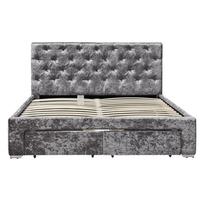 Ottoman βασίλισσας Size Double Upholstered πλαίσιο κρεβατιών με 4 ODM cOem συρταριών