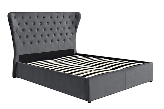 Υψηλό σχηματισμένο τούφες Headboard κρεβάτι αποθήκευσης βελούδου