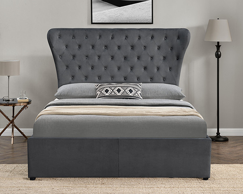 Υψηλό σχηματισμένο τούφες Headboard κρεβάτι αποθήκευσης βελούδου