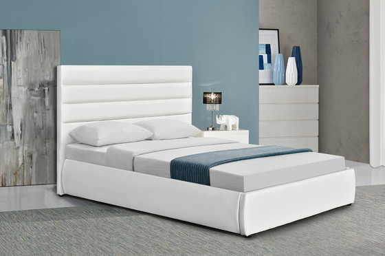 Σύγχρονο Platform βασίλισσας Size Storage Upholstered πλαίσιο κρεβατιών με υψηλό Headboard PU