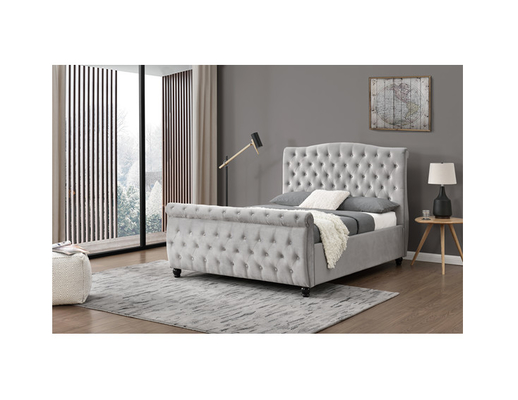 Επικαλυμμένος φυσικό μέγεθος Headboard πλατφορμών κρεβατιών ODM cOem πλαισίων ανοικτό γκρι