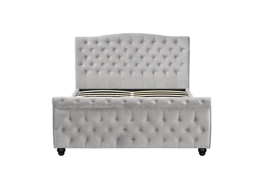 Επικαλυμμένος φυσικό μέγεθος Headboard πλατφορμών κρεβατιών ODM cOem πλαισίων ανοικτό γκρι