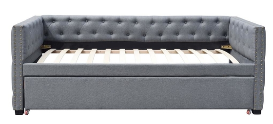 Επικαλυμμένο ύφασμα Trundle Daybed με το ενιαίο κοντραπλακέ στηριγμάτων χαλκού