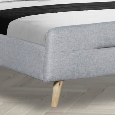Τραπεζοειδές Headboard κρεβάτι υφάσματος λινού