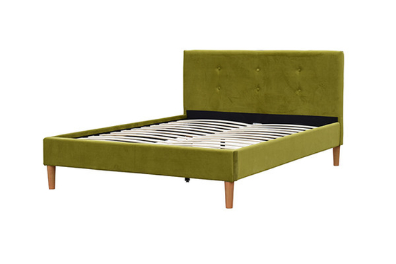 Φουντωτό πράσινο συντριμμένο κρέμα Headboard μαξιλαριών βελούδου διπλό πλαίσιο κρεβατιών