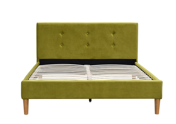 Φουντωτό πράσινο συντριμμένο κρέμα Headboard μαξιλαριών βελούδου διπλό πλαίσιο κρεβατιών