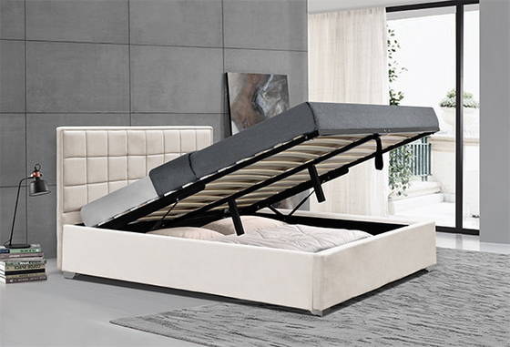 Horwood μπεζ πλαίσιο 120x200cm 140x200cm 160x200cm 180x200cm κρεβατιών αποθήκευσης βελούδου οθωμανικό